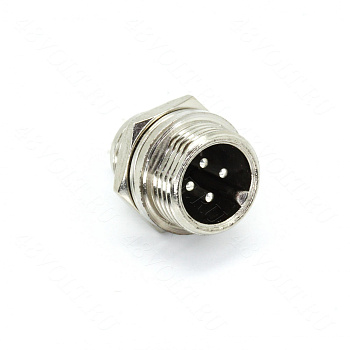 Разъем GX16 папа 4 pin